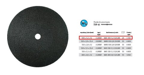 TARCZA METAL INCOFLEX 300*3,2*32 .