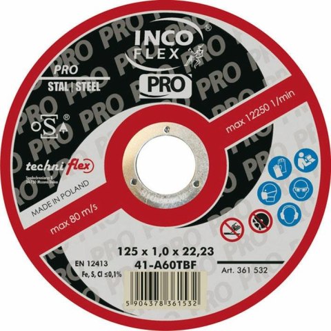 TARCZA DO SZLIFOWANIA METALU INCOFLEX 125*6,5 PRO