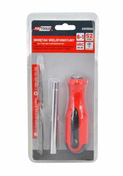 AWTOOLS WKRĘTAK DWUSTRONNY+KOŃCÓWKI 6w1 AWTOOLS WKRĘTAK DWUSTRONNY+KOŃCÓWKI 6w1