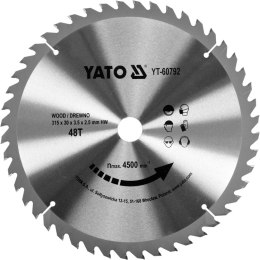 YATO PIŁA TARCZOWA WIDIOWA 315x30mm 48-ZĘBÓW 60792