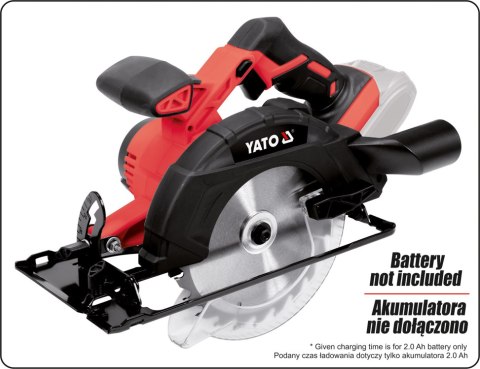 YATO PILARKA TARCZOWA 165mm 18V BEZ AKUMULATORÓW I ŁADOWARKI YATO PILARKA TARCZOWA 165mm 18V BEZ AKUMULATORÓW I ŁADOWARKI