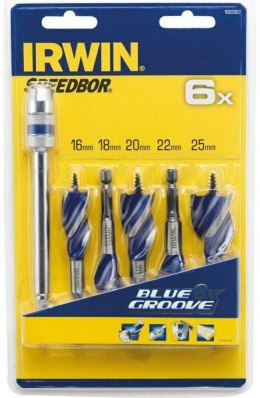 IRWIN WIERTŁO DO DREWNA KPL.5szt. BLUE GROOVE 6X 16, 18, 20, 22, 25 mm