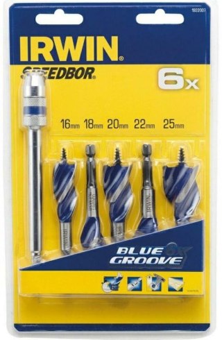 IRWIN WIERTŁO DO DREWNA KPL.5szt. BLUE GROOVE 6X 16, 18, 20, 22, 25 mm