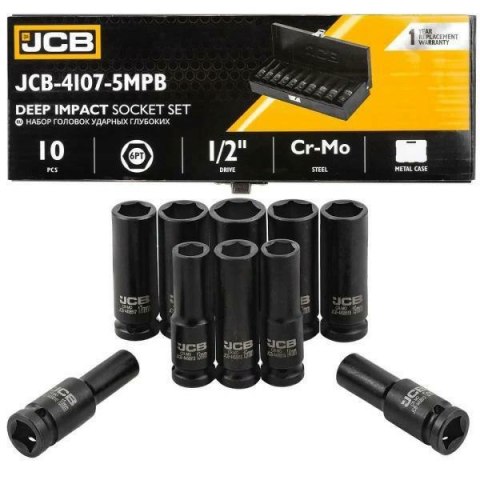 JCB NASADKI UDAROWE DŁ.kpl. 10el.1/2" 6-KĄT. (10-24mm)