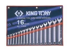 KING TONY ZESTAW KLUCZY PŁ-O CALOWYCH 16cz./ETUI 1/4