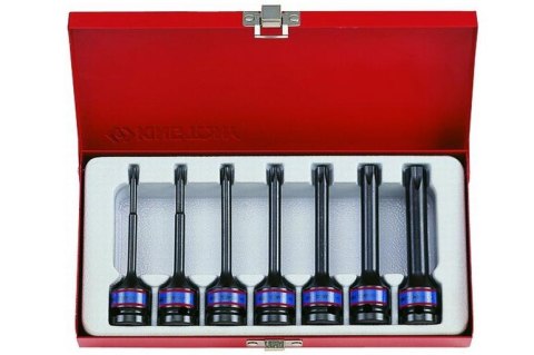 KING TONY ZESTAW NASADEK UDAROWYCH 1/2" 7cz.DŁ.TORX T25-T60 T25,T30,T40,T45,T50,T55,T60, KASETA