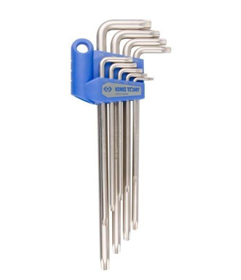 KING TONY TORX 9szt.1127 OTW. UCHWYT PLASTIKOWY T10,T15,T20,T25,T27,T30,T40,T45,T50.