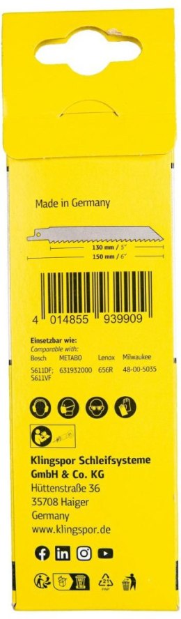 KLINGSPOR BRZESZCZOT DO PIŁY SZABLASTEJ 150x19x1,27mm RS 953 AQ /5szt.