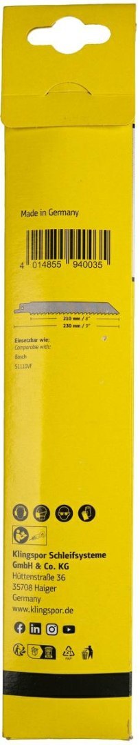 KLINGSPOR BRZESZCZOT DO PIŁY SZABLASTEJ 230x25,4x1,57mm RS 983 AS /5szt.