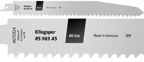 KLINGSPOR BRZESZCZOT DO PIŁY SZABLASTEJ 230x25,4x1,57mm RS 983 AS /5szt.