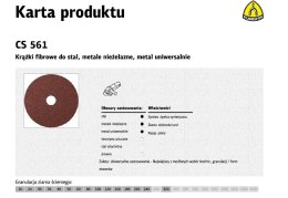 KLINGSPOR FIBRA KRĄŻEK 125 gr.150 CS561 /25szt