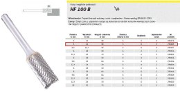 KLINGSPOR FREZ Z WĘG.SPIEKA.HF 100 B /3mm/483 WALEC FI=3x14mm, trzpień 3mm, TYP ZYAS