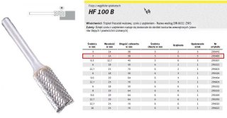 KLINGSPOR FREZ Z WĘG.SPIEKA.HF 100 B /3mm/483 WALEC FI=3x14mm, trzpień 3mm, TYP ZYAS