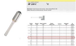 KLINGSPOR FREZ Z WĘG.SPIEKA.HF 100 C /6mm/694 WALEC-KULA FI=6,0x18mm,TRZ.6mm,TYP WRC