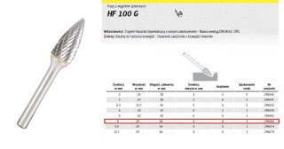 KLINGSPOR FREZ Z WĘG.SPIEKA.HF 100 G /8mm/066 HIPERBOLA FI=8,0x19mm,TRZ.6mm,TYP SPG