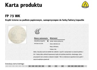 KLINGSPOR KRĄŻEK 125 FP73WK 100szt. 150 FOLIOWE DO LAKIER/SZPACHLA