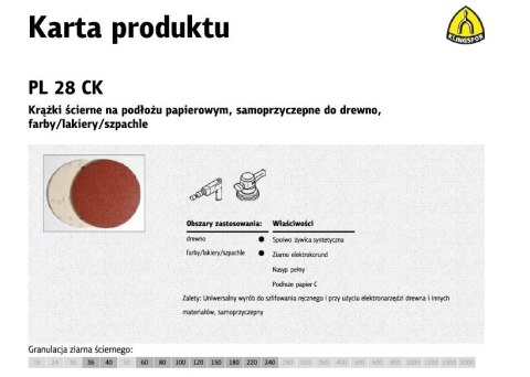 KLINGSPOR KRĄŻEK 125 PL28CK 50szt. 80