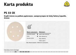 KLINGSPOR KRĄŻEK 150 PS33CK gr. 80 OTW.GLS3/100 szt. SZPACHLA