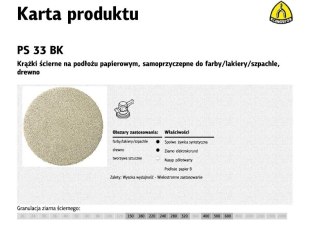 KLINGSPOR KRĄŻEK 225 PS33BK gr.150 /50szt. SZPACHLA