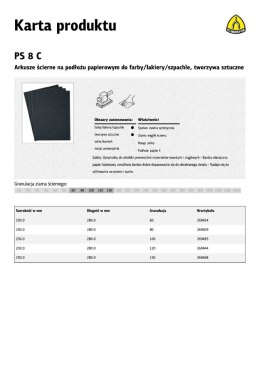 KLINGSPOR PAPIER ŚCIERNY WODNY P 100 PS8C/50szt .