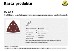 KLINGSPOR PAPIER TRÓJKĄT PS22K P 40 GLS15 /50szt. 96mm