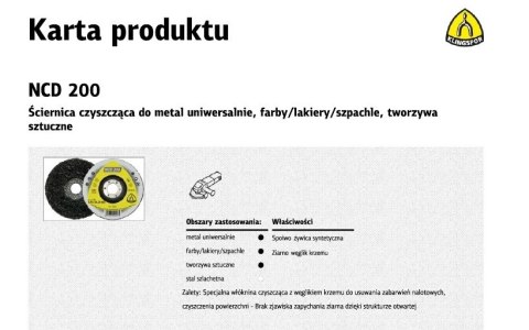 KLINGSPOR ŚCIERNICA CZYSZCZĄCA 125 NCD 200 .