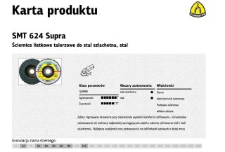 KLINGSPOR ŚCIERNICA LISTKOWA SMT624 125 P 80 SUPRA WYPUKŁA...
