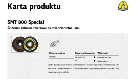 KLINGSPOR ŚCIERNICA LISTKOWA SMT800 125 SPEC.COARSEWŁÓKNINA