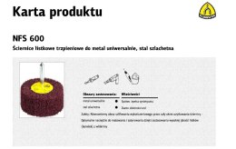 KLINGSPOR ŚCIERNICA TRZPIENIOWA WŁÓKNINOWA 60*50*6 COARSE NFS600