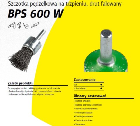 KLINGSPOR SZCZOTKA PĘDZELKOWA 30mm BPS600W DRUT FALISTY