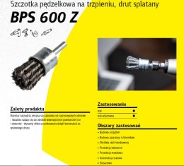 KLINGSPOR SZCZOTKA PĘDZELKOWA 30mm BPS600Z DRUT SKRĘCANY NIERDZEWNY