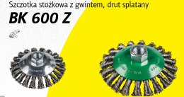 KLINGSPOR SZCZOTKA STOŻKOWA 115mm M14 BK600Z DRUT SKRĘCANY NIERDZEWNY