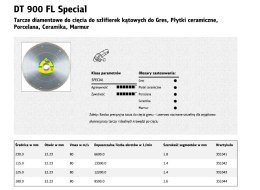 KLINGSPOR TARCZA DIAMENTOWA PEŁNA 200mm x 1,6mm x 30mm DT900FL GRES, SPECIAL, SUCHO MOKRO