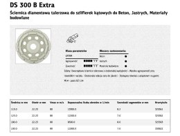 KLINGSPOR TARCZA DIAMENTOWA DO SZLIFOWANIA BETONU SEGMENTOWA 125x7x22 DS300B .