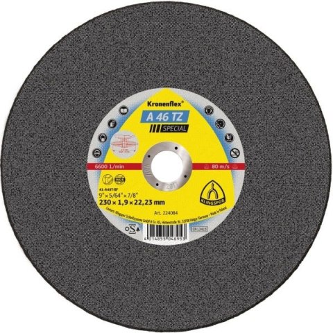 KLINGSPOR TARCZA DO METALU 230mm x 1,9mm x 22,2mm A46 TZ Special