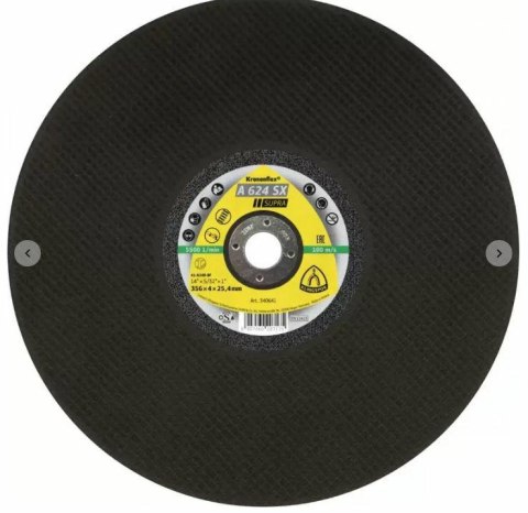 KLINGSPOR TARCZA DO METALU 400mm x 4,0mm x 25,4mm A624SX