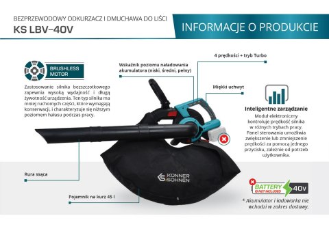 KS DMUCHAWA DO LIŚCI AKUMULATOROWA LBV-40V