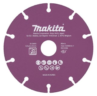 MAKITA TARCZA DIAMENTOWA 125x22,23mm SEGMENTOWA/UNIWERSALNA STAL, INOX, PVC, BETON, ZAPRAWA