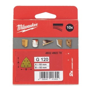 MILWAUKEE PAPIER ŚCIERNY DELTA PREMIUM HP 93mm x 93mm 6 OTWORÓW P40 /10szt.