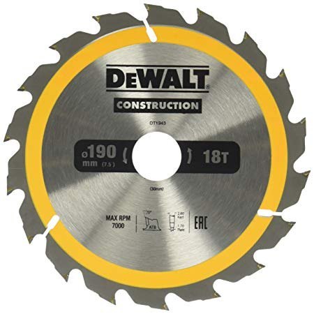 DEWALT PIŁA TARCZ.190x30mmx18z DEWALT PIŁA TARCZ.190x30mmx18z