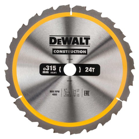 DEWALT PIŁA TARCZ.315x30mmx24z DEWALT PIŁA TARCZ.315x30mmx24z