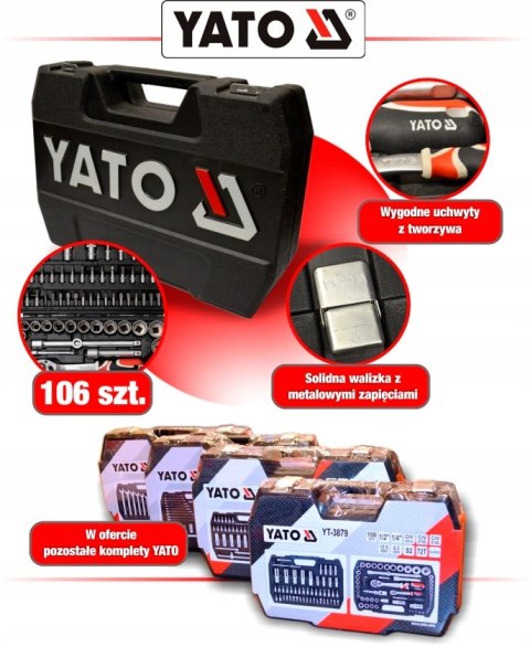 YATO ZESTAW KLUCZY 108el 1/2" / 1/4" YATO ZESTAW KLUCZY 108el 1/2" / 1/4"