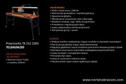 NORTON.PRZECINARKA DO GLAZURY TR252 DŁUGOŚĆ CIĘCIA 1200mm, 1500W