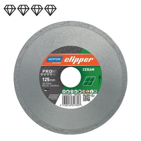 NORTON TARCZA DIAMENTOWA PEŁNA 250mm CLIPPER PRO CERAM