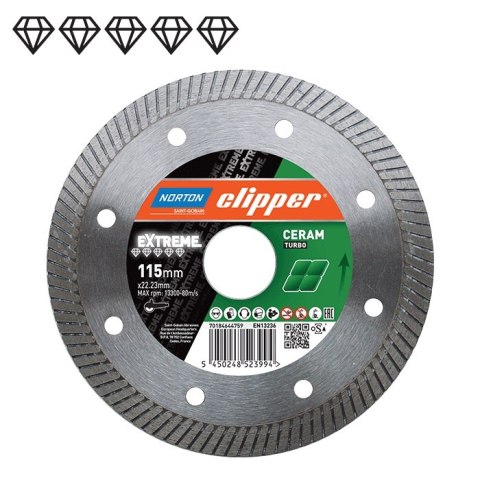 NORTON TARCZA DIAMENTOWA TURBO 230mm CLIPPER EXTREME CERAM