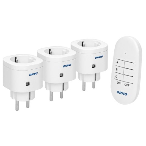 ORNO ZESTAW BEZPRZEWODOWCYH MINI GNIAZD STEROWANYCH PILOTEM 3+1 SCHUKO &&