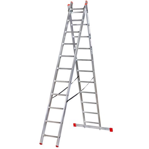 KASTOM DRABINA ALUMINIOWA 2x 8 STOPNI 150KG VHR