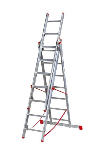 KASTOM DRABINA ALUMINIOWA 3x10 STOPNI 150KG VHR