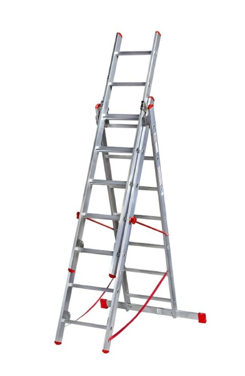 KASTOM DRABINA ALUMINIOWA 3x14 STOPNI 150KG VHR