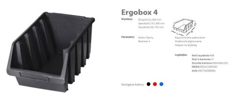 PATROL ERGOBOX 4 CZERWONY 204 x 340 x 155